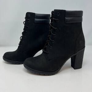 NWOT Timberland Women's Tillston High Heel Boots Size 7 Black Leather
